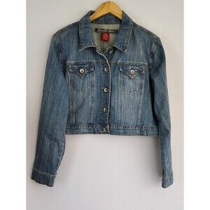 Bana Di Denim Jean Jacket Womens Size 18 Cropped Blue Coat Western Cowgirl Y2k